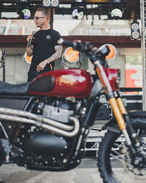 BSMC Moto Club T-Shirt - Black worn by model front