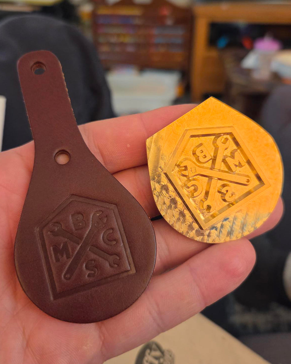 BSMC Moto Club Keyfob - Brown making of press