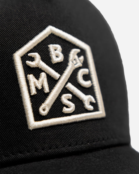 BSMC Moto Club Cap - Black studio image logo close up