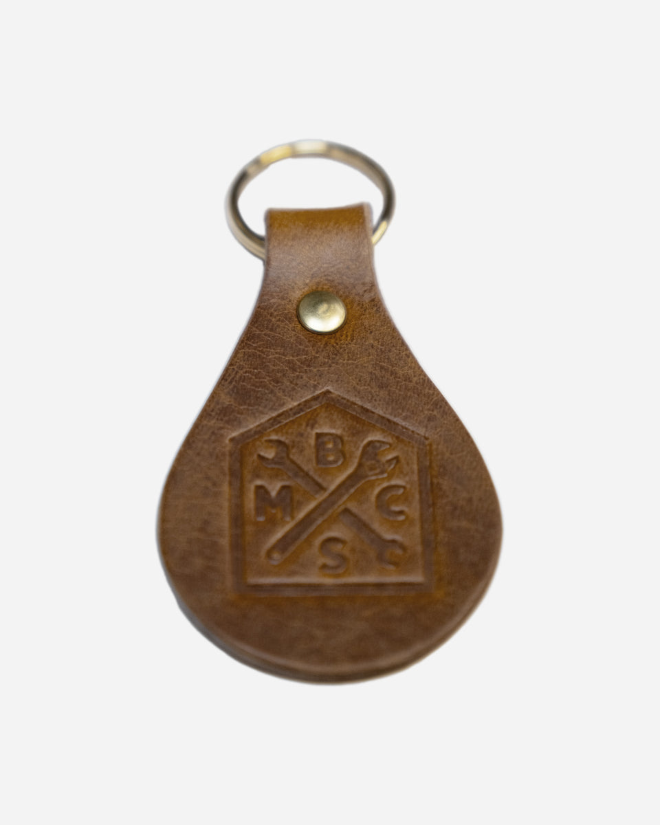 BSMC Moto Club Keyfob - Brown studio image close up