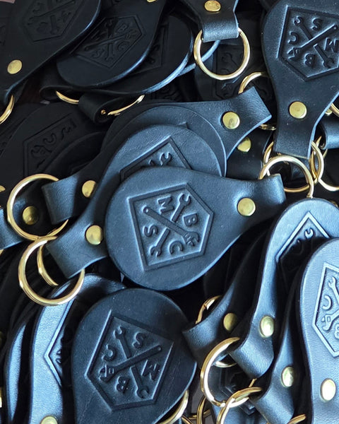 BSMC Moto Club Keyfob - Black close up